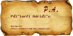 Péterfi Adrián névjegykártya