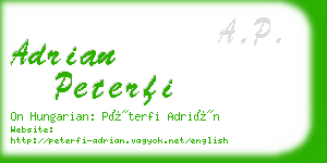 adrian peterfi business card